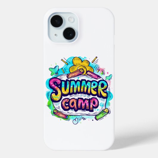 Summer Camp - farbenfrohe Sommercamp Case-Mate iPhone Hülle (Rückseite)
