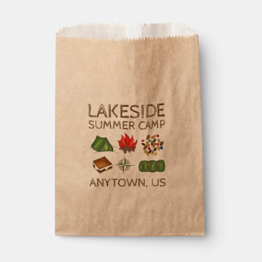 Summer Camp Feuer Zelt Kompass Trail Mix S'mores Geschenktütchen (Vorderseite)