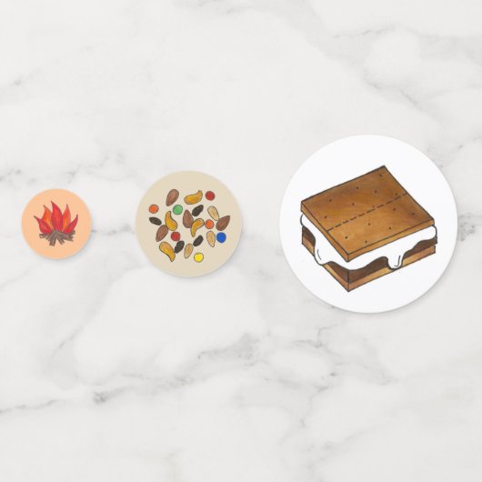 Summer Camp Feuer Zelt Kompass Trail Mix S'mores Konfetti (Vorderseiten)