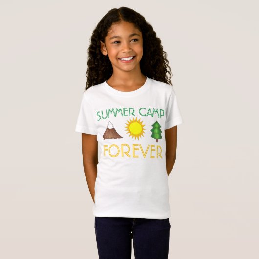 Summer Camp Forever Sun Mountain Tree Camping T-Shirt (Vorne ganz)