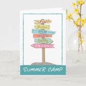 Summer Camp Fun Sign Karte (Gelbe Blume)