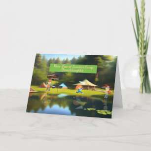 Summer Camp Grandtochter mit Großelterkarte Dankeskarte