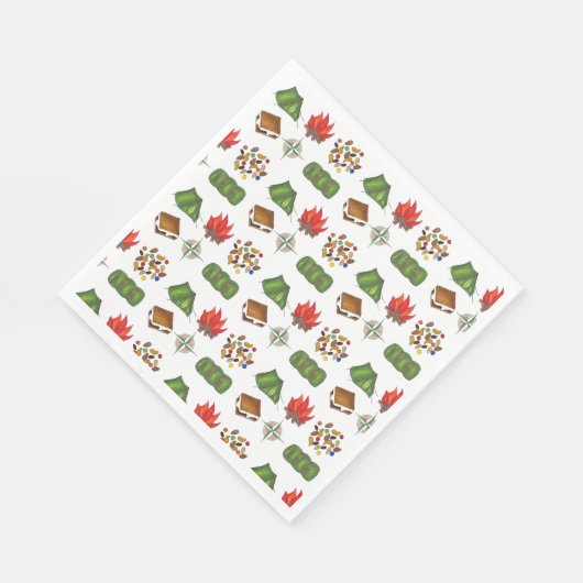 Summer Camp Kompass Campfire S'mores Zelt Trailmix Serviette (Ecke)