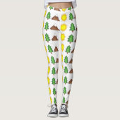 Summer Camp Mountain Tree Sun Camping Außenbereich Leggings (Vorderseite)
