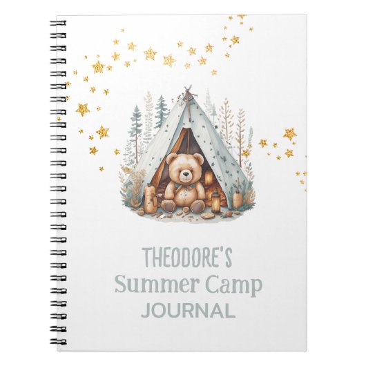 Summer Camp Niedlich Woodland Bear Journal Notizblock (Vorderseite)