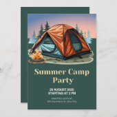 Summer Camp Party Einladung - Abenteuer im Freien (Vorne/Hinten)