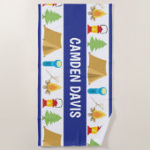 Summer Camp Personalisiert Beach Handtuch (Vorderseite)