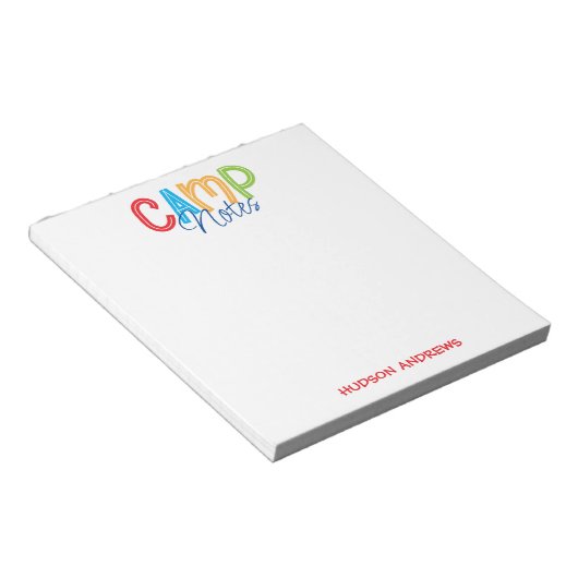 Summer Camp Personalisiert Notepad Notizblock (angewinkelt)