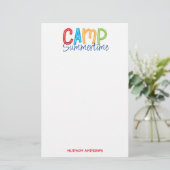 Summer Camp Personalisiert Stationierung Briefpapier (Stehend Vorderseite)