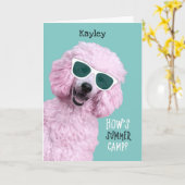 Summer Camp Pink Poodle Hallo von Zuhause Karte (Gelbe Blume)