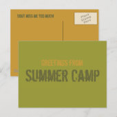 Summer Camp Postcard Postkarte (Vorne/Hinten)