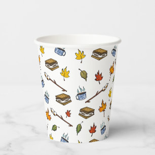 Summer Camp S'mores Campfire Happy Camper Bonfire Pappbecher