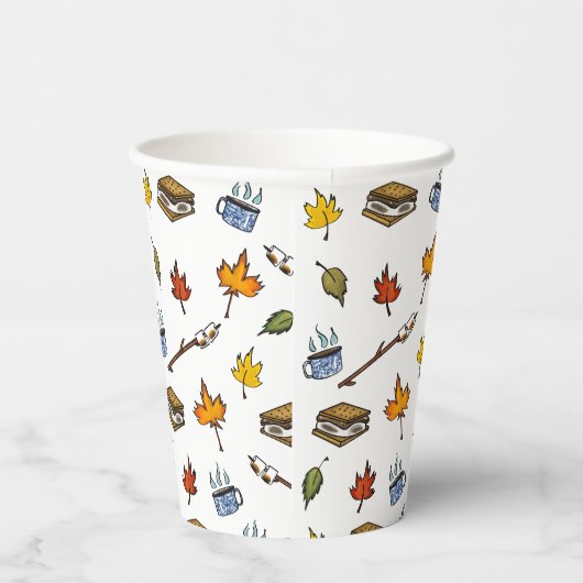 Summer Camp S'mores Campfire Happy Camper Bonfire Pappbecher (Rechts)