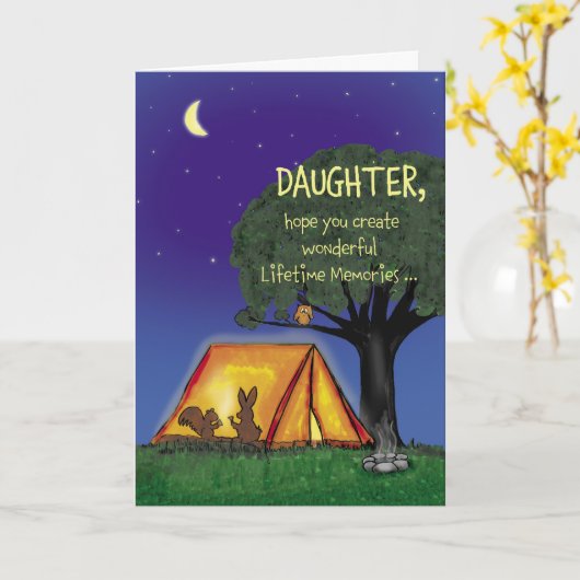 Summer Camp - Sohn - Miss you - Tochter Karte (Gelbe Blume)