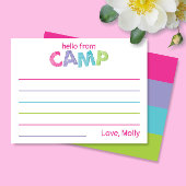 Summer Camp Stationery Rustic Wood Pink Girly Mitteilungskarte