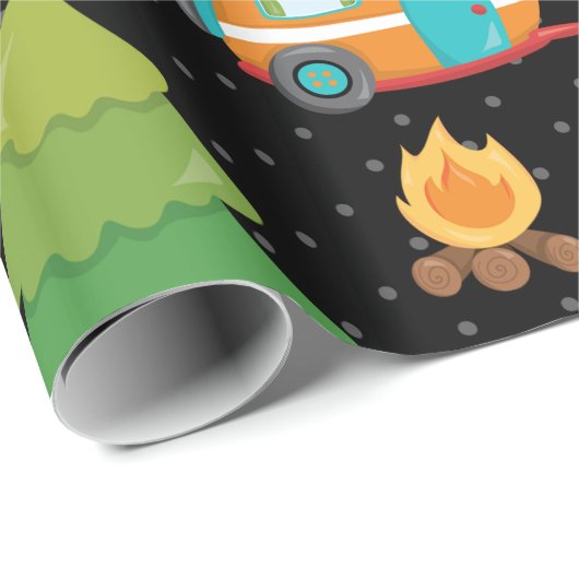 Summer Camp - Wählen Sie Ihre Hintergrundfarbe Geschenkpapier (Rolleneckpunkt)