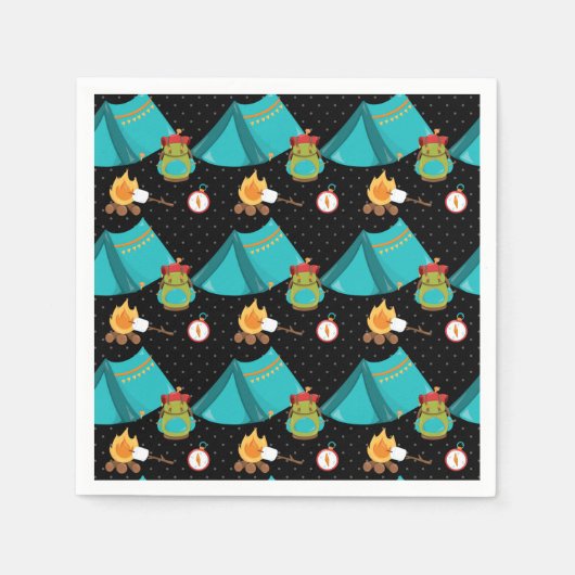 Summer Camp - Wählen Sie Ihre Hintergrundfarbe Serviette (Vorderseite)