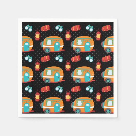Summer Camp - Wählen Sie Ihre Hintergrundfarbe Serviette (Vorderseite)