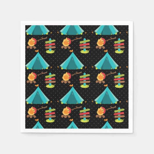 Summer Camp - Wählen Sie Ihre Hintergrundfarbe Serviette (Vorderseite)