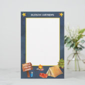 Summer Camp Wasserfarbe Personalisiert Stationieru Briefpapier (Stehend Vorderseite)