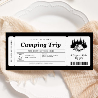 Summer Camping Trip Voucher Zertifikat Einladung