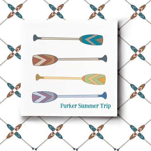 Summer Canoe Family Trip custom napkins Serviette