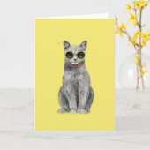 Summer Cat Card Karte (Gelbe Blume)