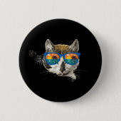 Summer Cat Funny Cat Button (Vorderseite)