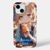 summer cat girl Case-Mate iPhone hülle (Rückseite)