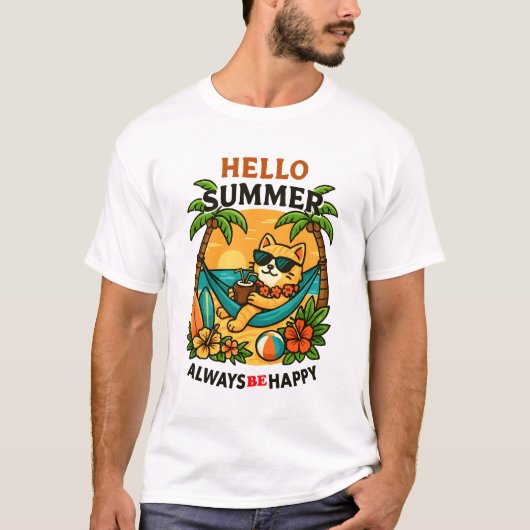 Summer Cat Vibes T-Shirt (Vorderseite)