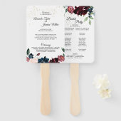 Summer Celebration Wedding Program Hand Fan Fächer (Vorne und Hinten)