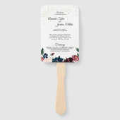 Summer Celebration Wedding Program Hand Fan Fächer (Vorderseite)