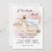 Summer Chic "A New Chapter erwartet" Brautparty Einladung (Vorderseite)