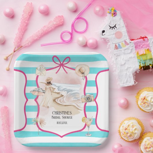 Summer Chic Beach and Waves Brautparty Pappteller (Party)