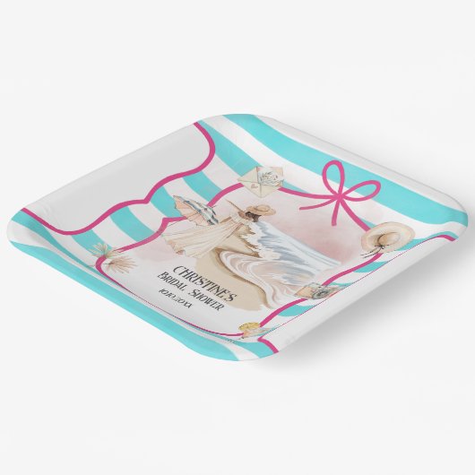 Summer Chic Beach and Waves Brautparty Pappteller (Gewinkelt)