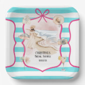 Summer Chic Beach and Waves Brautparty Pappteller (Vorderseite)