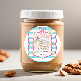 Summer Chic Beach and Waves Brautparty Runder Aufkleber