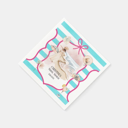 Summer Chic Beach and Waves Brautparty Serviette (Ecke)