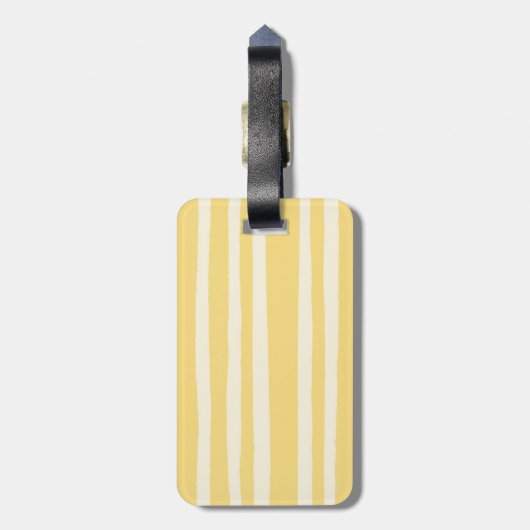Summer Chic Retro Yellow Stripes Personalized Gepäckanhänger (Rückseite vertikal)