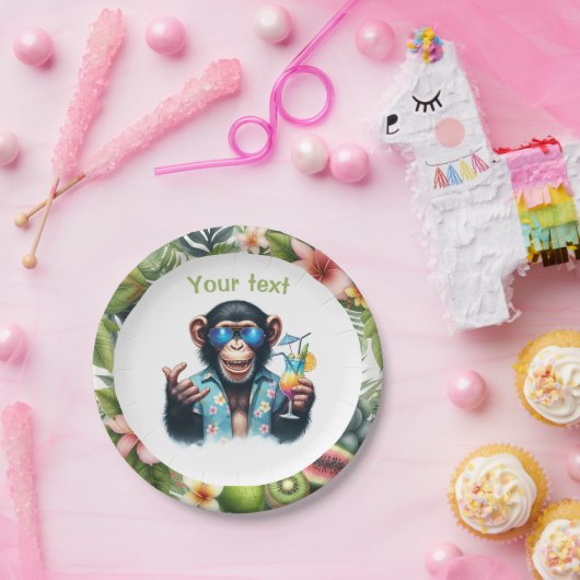 Summer Chill Chimp Chillin - Sonnenbrille & Cockta Pappteller (Party)