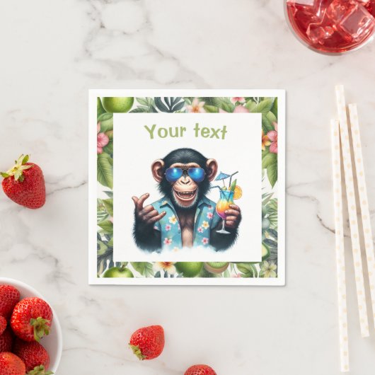 Summer Chill Chimp Chillin - Sonnenbrille & Cockta Serviette (Beispiel)