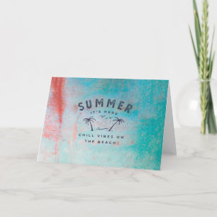 Summer Chill Vibes Retro Beach Design Karte