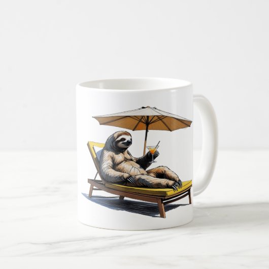 Summer chill vibes Sloth Kaffeetasse (VorderseiteRechts)