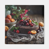 Summer Chocolate Cake Art Magnet (Vorne)