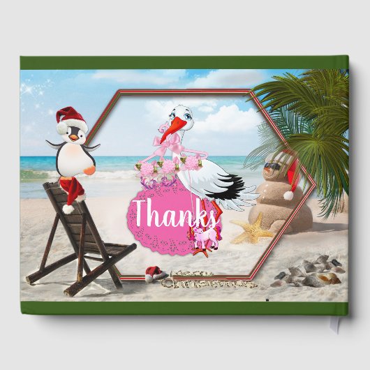 Summer Christmas Baby Dusche Gästebuch (Rückseite)