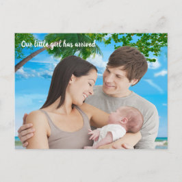 Summer Christmas Baby Girl Danke Foto Postkarte