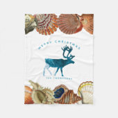 Summer Christmas Beach Seashell Deer Fleecedecke (Vorderseite)
