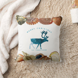 Summer Christmas Beach Seashell Deer Kissen