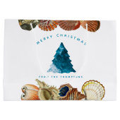Summer Christmas Beach Seashell Individuelle Name Große Geschenktüte (Rückseite)
