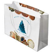 Summer Christmas Beach Seashell Individuelle Name Große Geschenktüte (Rückseite Schrägansicht)